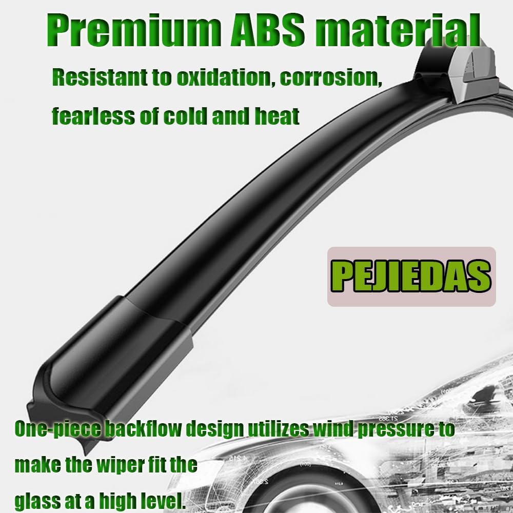3 Wiper Blades, Front Wiper + Rear Wiper Blades for Jeep Wrangler 2007-2017 (15 inch + 15 inch + 13 inch) OE Original Style