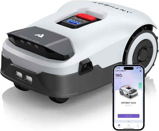 Genie1000 Robot Lawn Mower - NO Wire, Full Band RTK+4-Eye Vision Robotic Lawnmower for 0.51 Acre, Auto Mapping, Multi-Zone Management, Accurate Obstacle Avoidance, Intelligent Path Planning