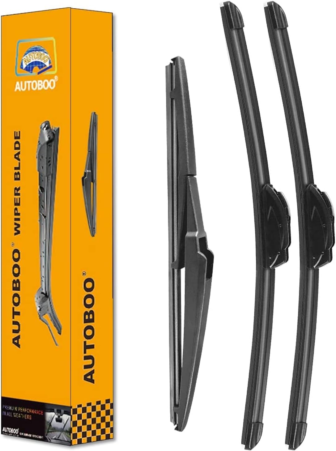 AUTOBOO 26"+20" Windshield Wipers with 12" Rear Wiper Blade Replacement for Toyota Highlander 2019 2018 2017 2016 2015 2014 2013 2012-2008 Lexus GX460 2021-2011-Original Factory Quality (Pack of 3)