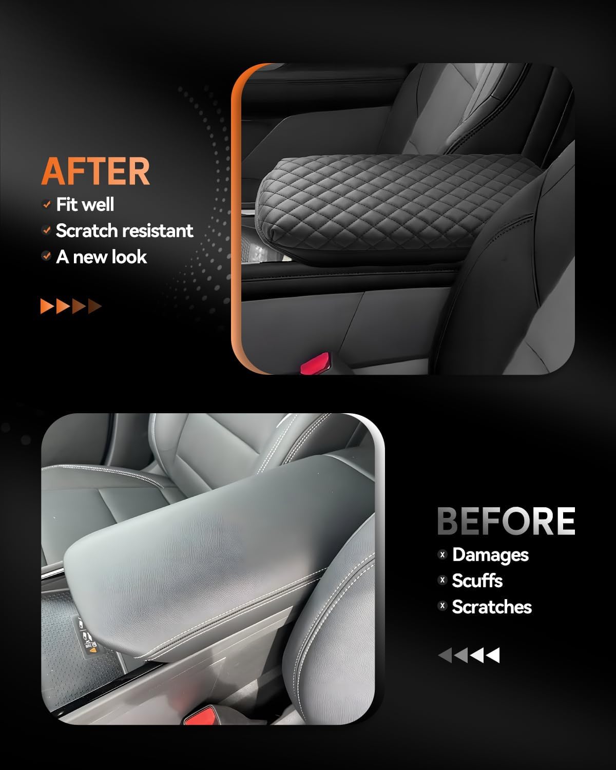 CDEFG for Chevrolet Blazer EV 2024 2025 2026 Center Console Cover Armrest Box Cover for Blazer EV (LT, RS) 2024 2025 Accessories Arm Rest Protector Thickened with Inner Pocket