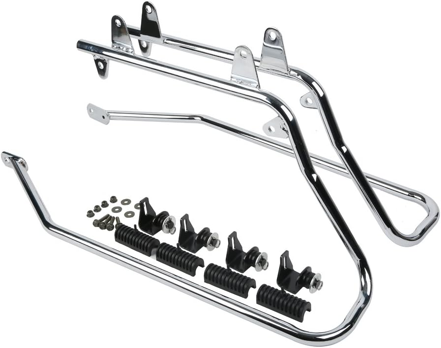 XFMT Vivid Black Hard Saddlebags Saddle Bags Trunk W/Chrome Conversion Brackets For Harley Softail Heritage Classic Deluxe 1984-2017