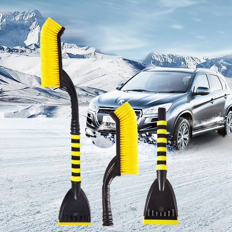 27” Snow Brush & Detachable Ice Scraper 2-in-1, Scratch-Free Split Bristles - Image 2