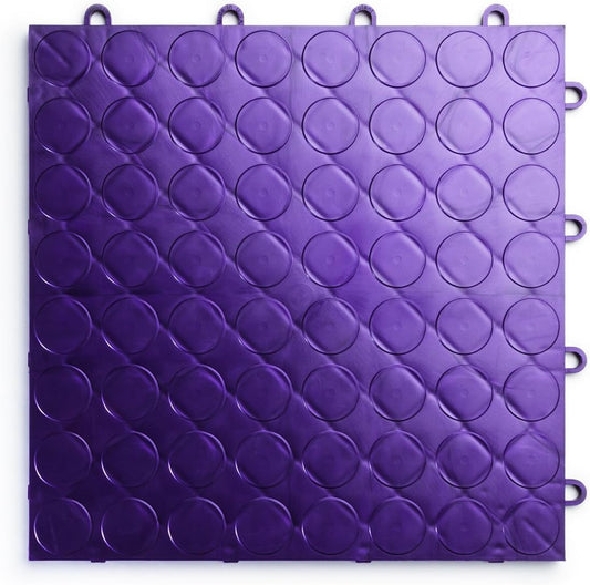 Big Floors RaceDeck CircleTrac, Interlocking Non-Slip Garage Flooring Tile, Durable, Modular, Heavy-Duty Copolymer, Easy Install (Purple, 48 Pack of 12 x 12" Tiles)