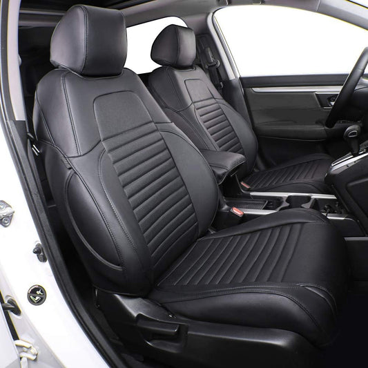 EKR Accord Seat Covers Full Set Custom for Honda Accord Base,EX-L,Touring 2014 2015 2016 2017 (Hybrid),Reat Row W/Solid Backrest & Armrest,Leather Seat Cover for Trucks,Automotive Seat Covers(Black)