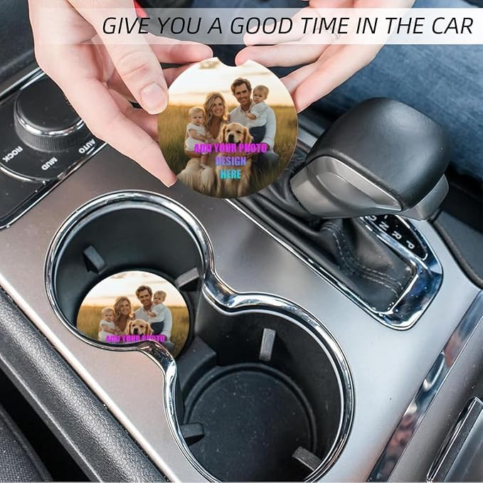 Personlized Cup Holder for Car, Upload Your Design/Logo/Photo Here. Ceramic - Image 7