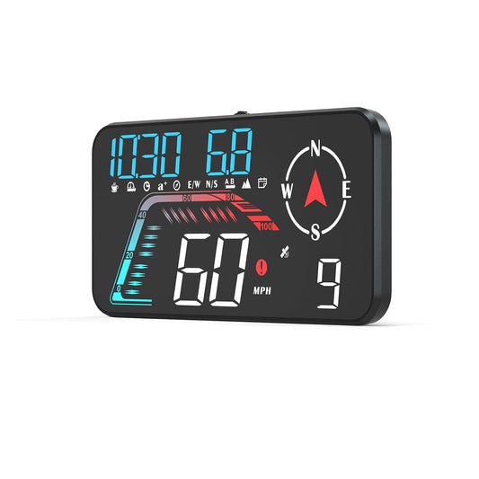 Hud Car Head Up Display G12 with HD LED Display for All Speedometer for All Speedometer Models, with Adaptive Light Sensing