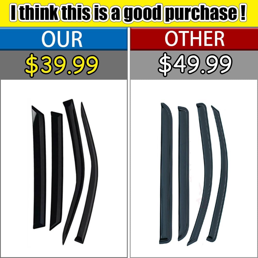 Rain Guards for 4Runner 2010-2022, Tape-on Side Window Deflectors for 4Runner, Window Visors for Toyota Cars, for Toyota Car Accessories, 4 pcs