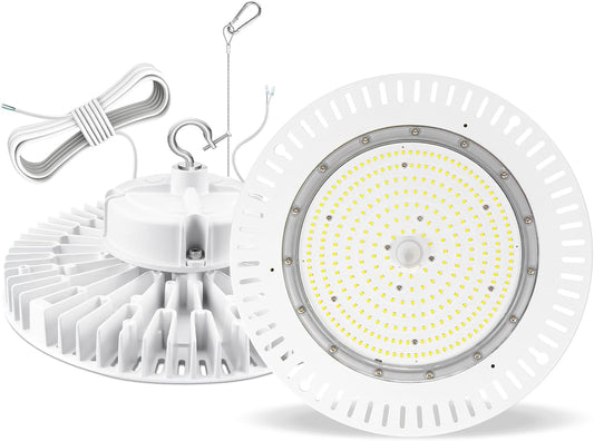 240W LED High Bay Light, AC100-277V 33,600LM 0-10V Dimmable (Equiv. to 1200W HID/HPS) UL Listed IP65 Waterproof 5000K UFO LED Shop Lights for Warehouse Factory Gym Area Light