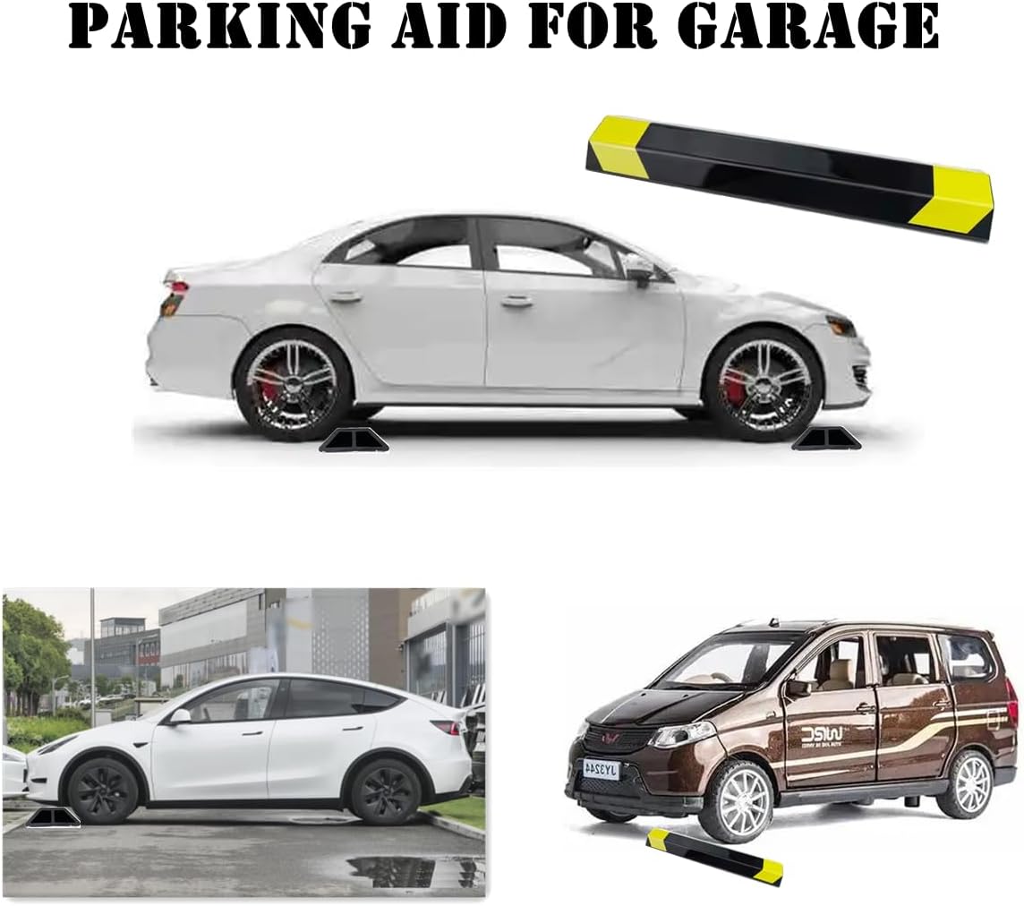 Heavy Duty Parking Aid for Garage, 18" Car Parking Stopper for Garage 2 Pack, Parking Aids Protects Car, Parking Stopper Easy to Install 2 Packs 18" L (2 Pack 18" L x 1.25H)