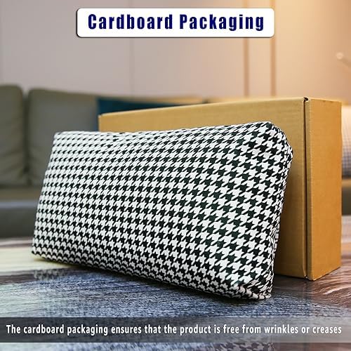 Velvet Recliner Headrest Pillow, Non-Slip Neck Support, Houndstooth - Image 2