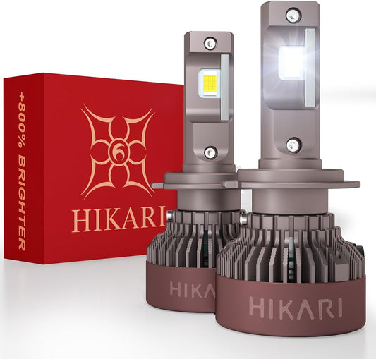 HIKARI WINGS H7 Fog light, 40000LM Pure White 6000K LED Bulbs, Plug & Play IP68 Waterproof Pack of 2