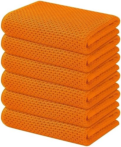 Kitinjoy 100% Cotton Waffle 6-Pack Kitchen Towels by Kitinjoy