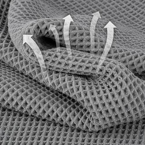 MICROFI Microfiber Waffle Face Towels, 2 Pieces, Fast Drying, Lint Free 430 GSM - Image 2