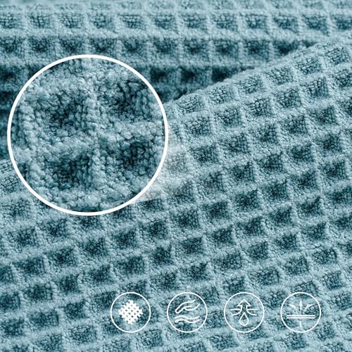 POLYTE 430 GSM Poly Blend Microfiber Quick Dry Waffle Bath Towel, 30x60 in - Image 5