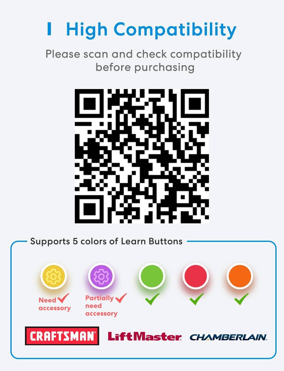 Smart Garage Door Opener Remote with External Antenna, Up to 3 Single Doors, Compatible with Apple HomeKit, Amazon Alexa,SmartThings, Google Assistant