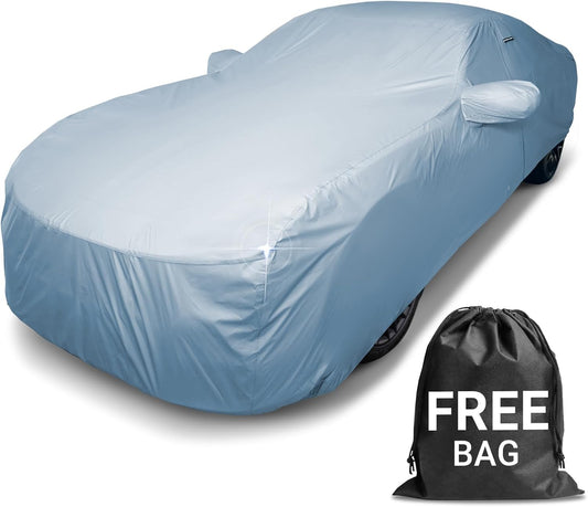 iCarCover Premium Car Cover for 1987-2005 Pontiac Bonneville Heavy Duty Waterproof All-Weather Automobiles Custom Fit Indoor Outdoor UV Snow Protection Covers with Straps and Bag