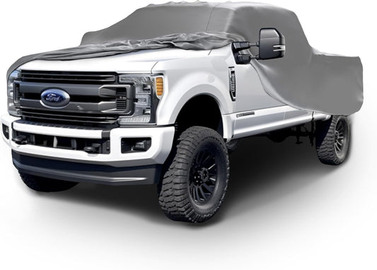 Car Covers Weatherproof Max Truck Cover & Warranty Compatible with Ford 1999-2019 F-250 Crew Cab, 6.75– Outdoor Cover, Prevents Theft with Cable Lock
