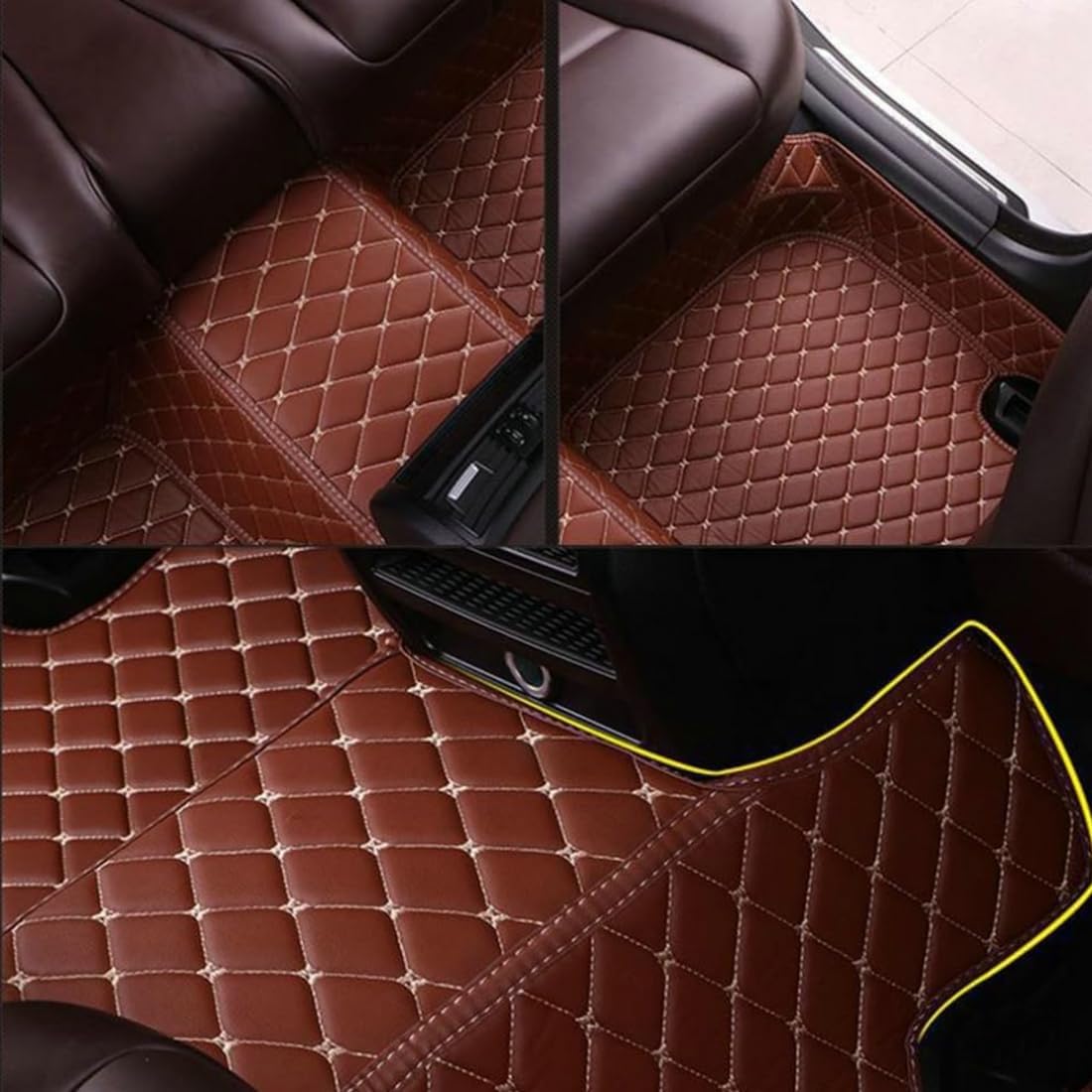 Custom Personalized Floor Mats for Cars，Luxury Full Coverage All Car Floor Mats，Anti-Slip Leather Car Mat Set ，Custom Floor Mats for 99% of Cars, Trucks & SUVs. (Green)