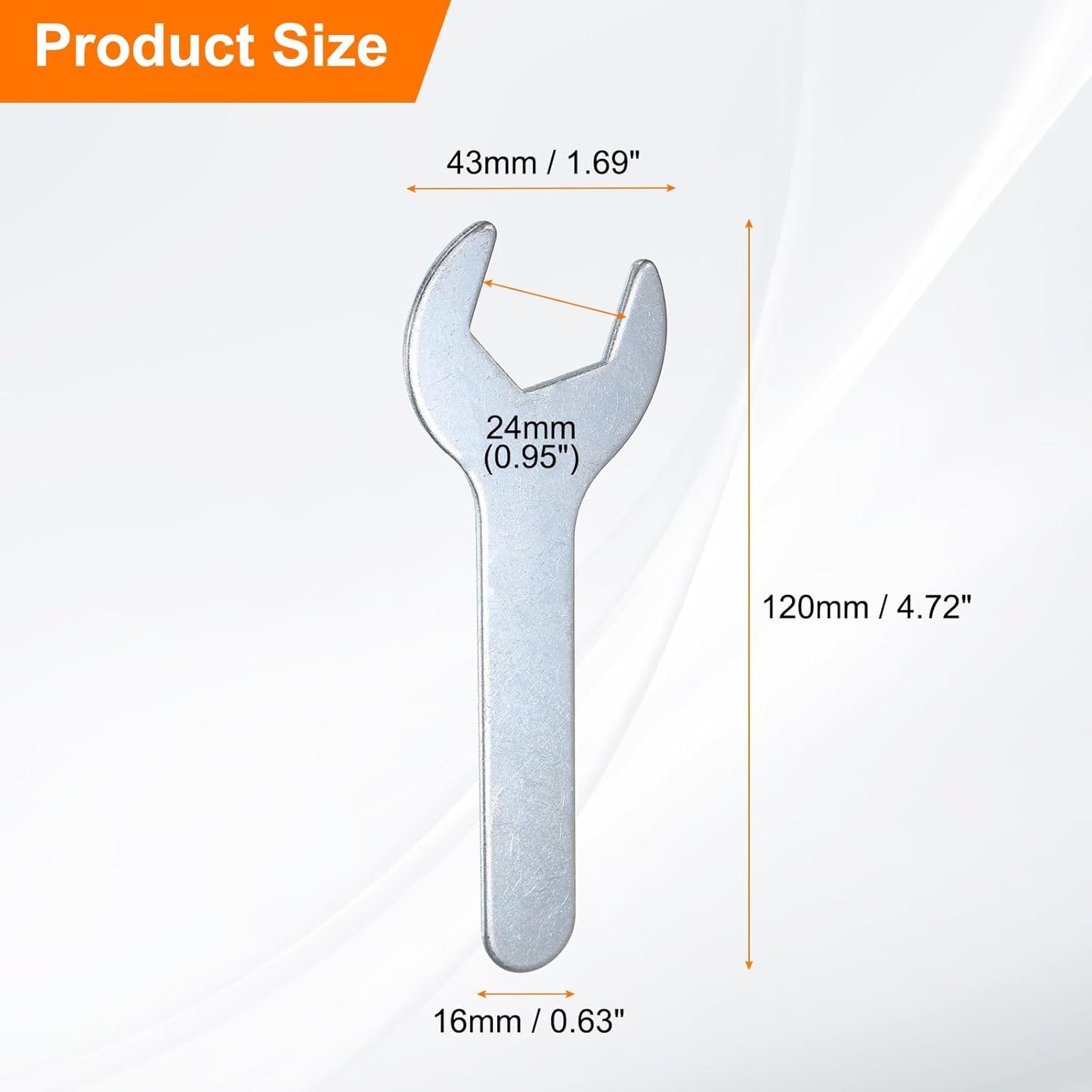 HARFINGTON 10pcs Small Wrench 24x120x2.3mm Metric U-Shaped Single Open Ended Spanner Super Thin Flat Head Galvanizing Wrench for Automotive Repair Furniture Assembly