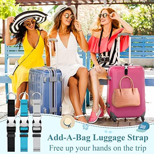 3 Pcs Add a Bag Luggage Straps for Suitcases, Connector Straps - Image 4