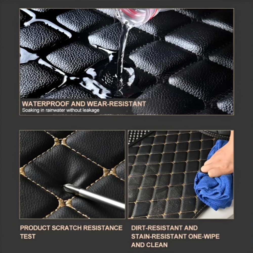 Add Personal Touch to Your Vehicle with IMEISH Customizable Logo Text Car Mats for 99% of vehiclesPads Protection Non-Slip Leather Floor Liners (Black Rice)