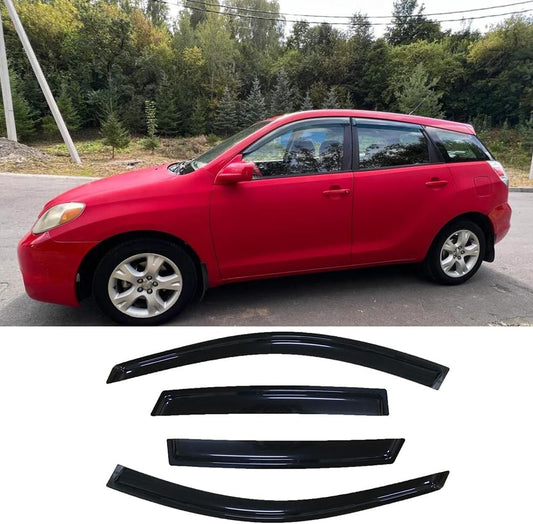 Side Window Wind Deflector,4pcs Outside Mount Style Sun Rain Guards Set,Dark Smoke Nice Window Visor fit for 2003-2008 Toyota Matrix E130 / Pontiac Vibe 94455
