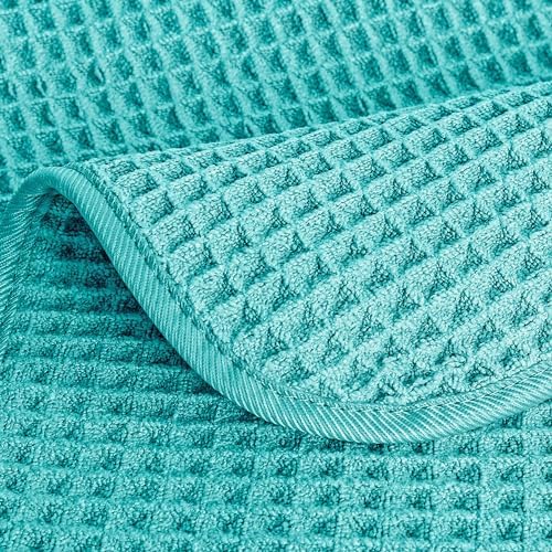 POLYTE 430 GSM Poly Blend Microfiber Waffle Wash Cloth Face Towel, 13x13 in - Image 4