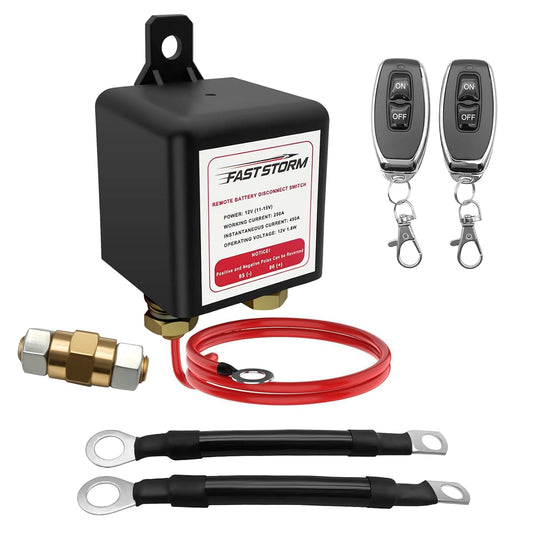 Side Post Remote Battery Disconnect Switch 12V, 250A Negative Battery Cut Off Switch Anti-Theft Kill Switch Kit Upgrade Prevent Battery Drain for Car Truck, RV Auto, Boat,Vehicle etc