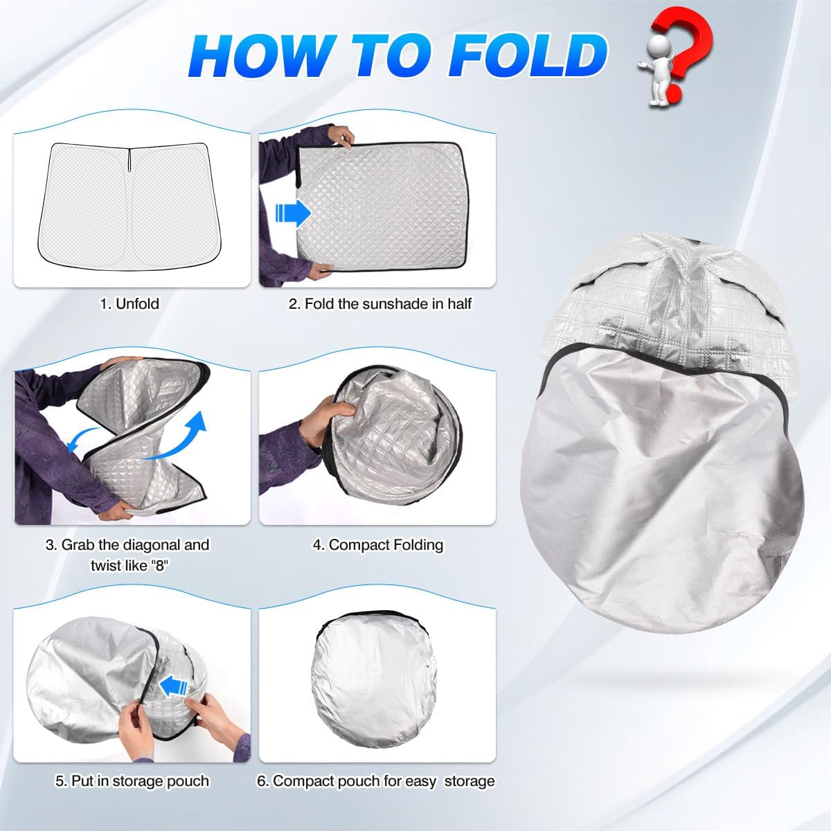 Windshield Sun Shade for 2023-2025 2026 Lexus RX Accessories Thicken 6-Layer Foldable Front Window Sunshade Cover Sun Visor Protector Block UV Rays Keep Vehicle Cool