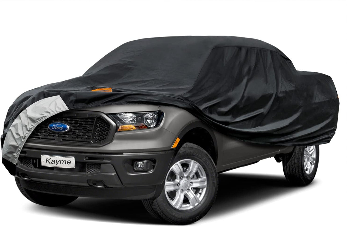 Kayme 7 Layers Truck Cover Fit Ford Ranger (2019-2025) Super Cab/Crew Cab Bed, Waterproof All Weather, Heavy Duty Outdoor Pickup Truck Cover Sun UV Rain Protection.