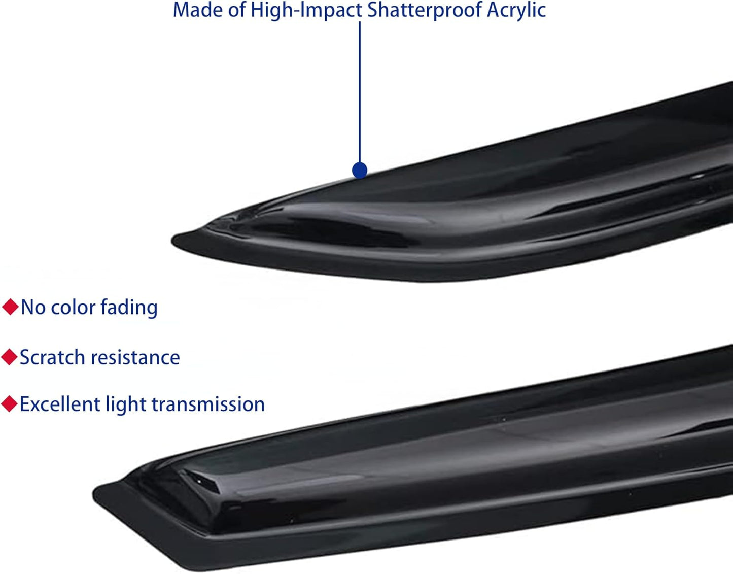 Window Visors Rain Guards fits 2017-2025 Pacifica, Out-Channel Window Wind Deflectors Vent Shades Accessories, Dark Smoke 4 Pcs, 2018 2019 2020 2021 2022 2023 2024