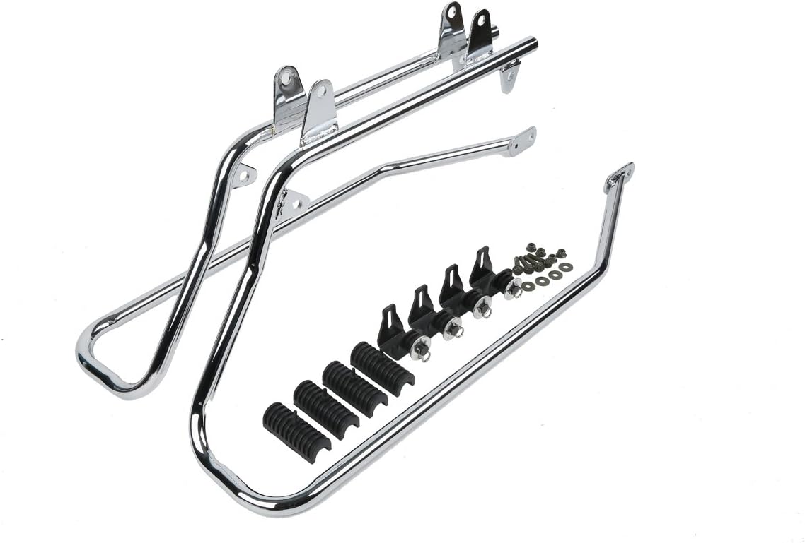 XFMT Matte Black 5" Stretched Extended Saddlebags Hard Saddle Bags W/Chrome Conversion Bracket For Harley Softail Heritage Deluxe 1984-2017