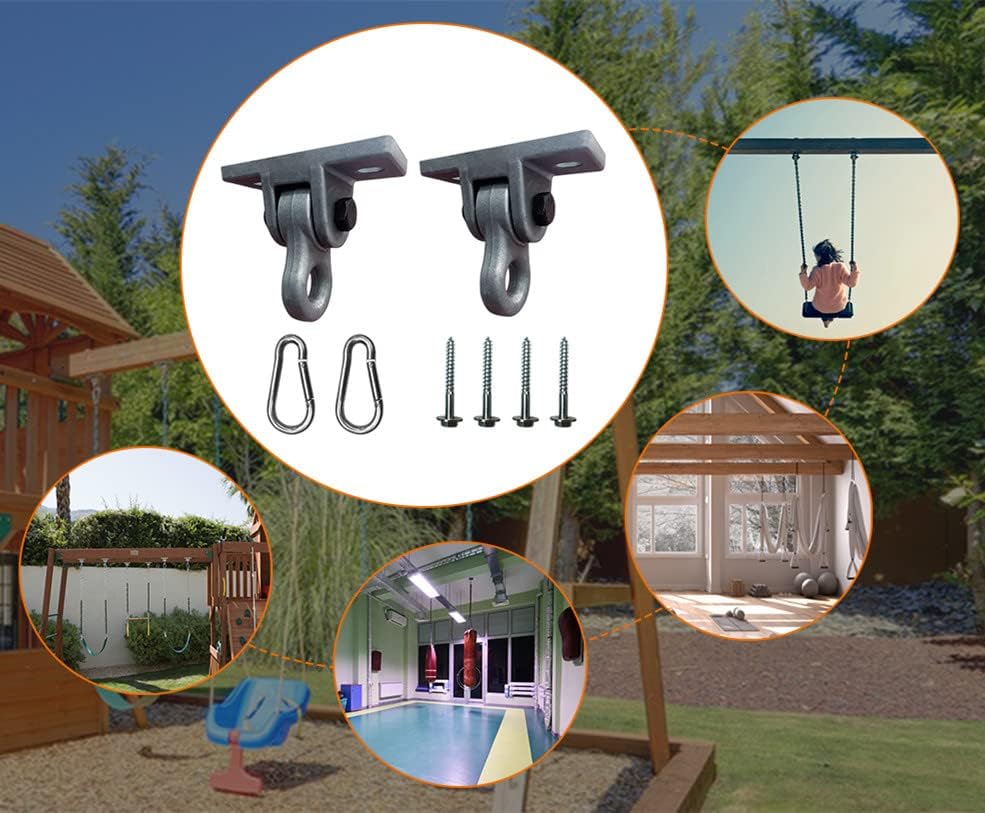 Heavy Duty Green Swing Hangers Screws Bolts Included Over 5000 lb Capacity Playground Porch Yoga Seat Trapeze Wooden Sets Indoor Outdoor (4 Pack)