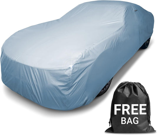 iCarCover Premium Car Cover for 1983-1987 Pontiac Sunbird 2-Door, 4-Door Heavy Duty Waterproof All-Weather Automobiles Custom Fit Indoor Outdoor UV Snow Protection Covers with Straps and Bag
