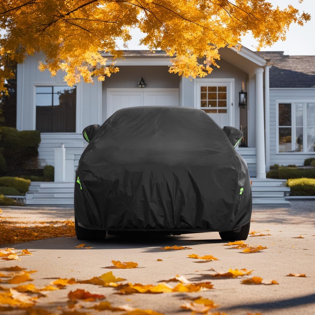 Car Cover Custom Fit for Toyota Camry, Waterproof All Weather Full Exterior Cover Rain Snow UV Protection Cover with Door Zipper