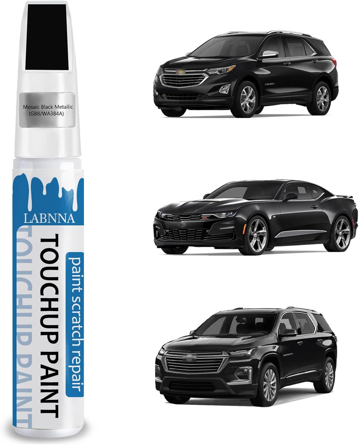 Mosaic Black Metallic(GB8/WA384A) Touch Up Paint for Chevrolet-Exact Match 2 in 1 touchup Paint Pen for Chips and Nicks Repair Car Paint Scratch Repair Kit