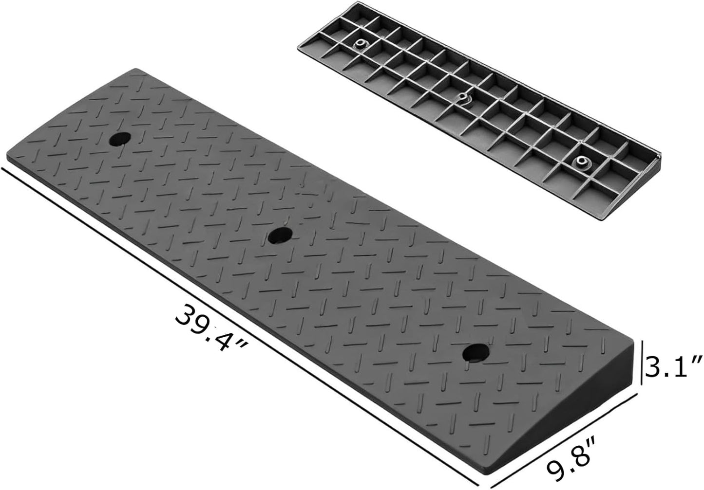 2 Pack 3.1'' Rise Rubber Curb Ramp Heavy Duty Loading Rubber Curb Ramps 3 Tons Driveway Ramp Car Slope Ramp for Loading Dock Bike Vehicle Warehouse Sidewalk Wheelchair (3.1" H)