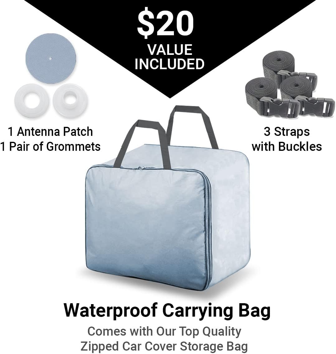 iCarCover Premium Car Cover for 1950-1958 Buick Special 2-Door, 4-Door Heavy Duty Waterproof All-Weather Automobiles Custom Fit Indoor Outdoor UV Snow Protection Covers with Straps and Bag