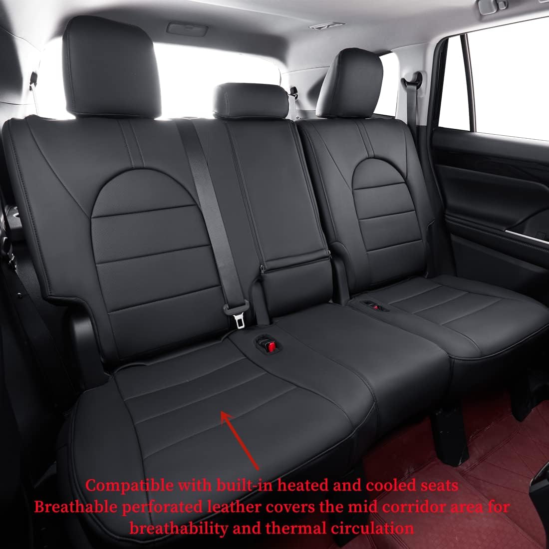 coverdream Custom Seat Covers Compatible with Select Toyota Camry Hybrid XLE,Hybrid XSE 2018 2019 2020 2021 2022 2023 Models - Leatherette (Black,Full Set)