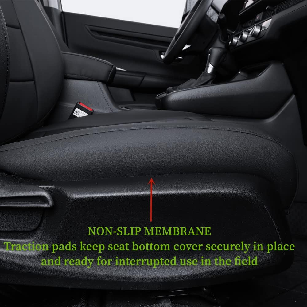 coverdream CRV Leather Seat Covers Fit for 2023 2024 2025 2026 Honda CR-V LX,EX,EX-L,Sport Series,Hybrid,Trailsport,Fully Covered,Airbag Compatible Waterproof Car Seat Protector (Full Set,Black)