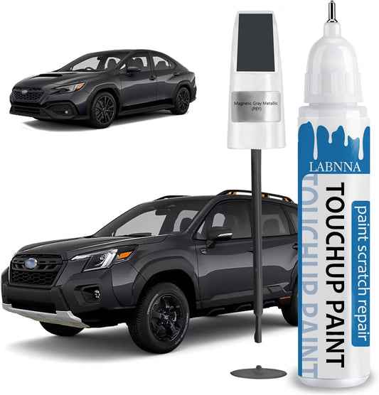Magnetic Gray Metallic(P8Y) Touch Up Paint for Subaru-Exact Match 2 in 1 touchup Paint Pen for Chips and Nicks Repair Car Paint Scratch Repair Kit