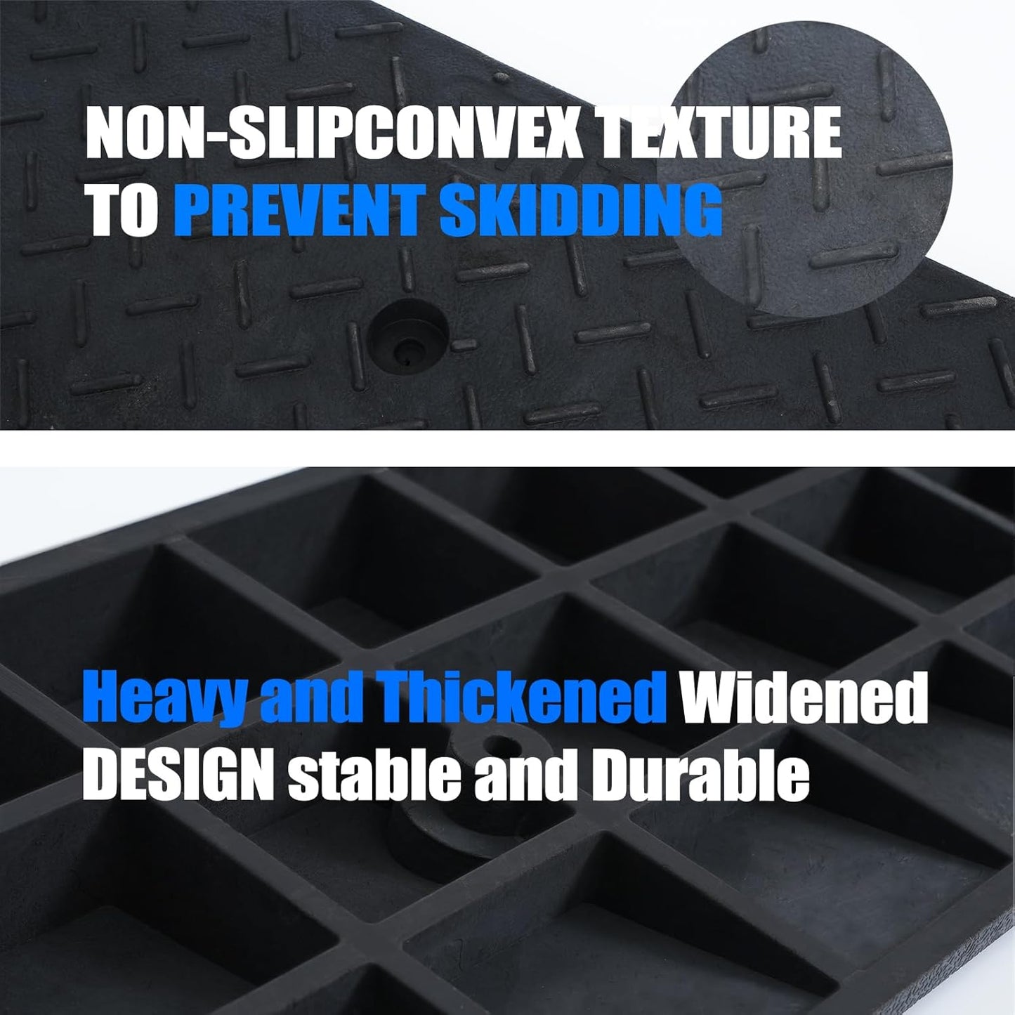 2 Pack 2.8'' Rise Rubber Curb Ramp Heavy Duty Loading Rubber Curb Ramps 3 Tons Driveway Ramp Car Slope Ramp for Loading Dock Bike Vehicle Warehouse Sidewalk Wheelchair (2.8" H)
