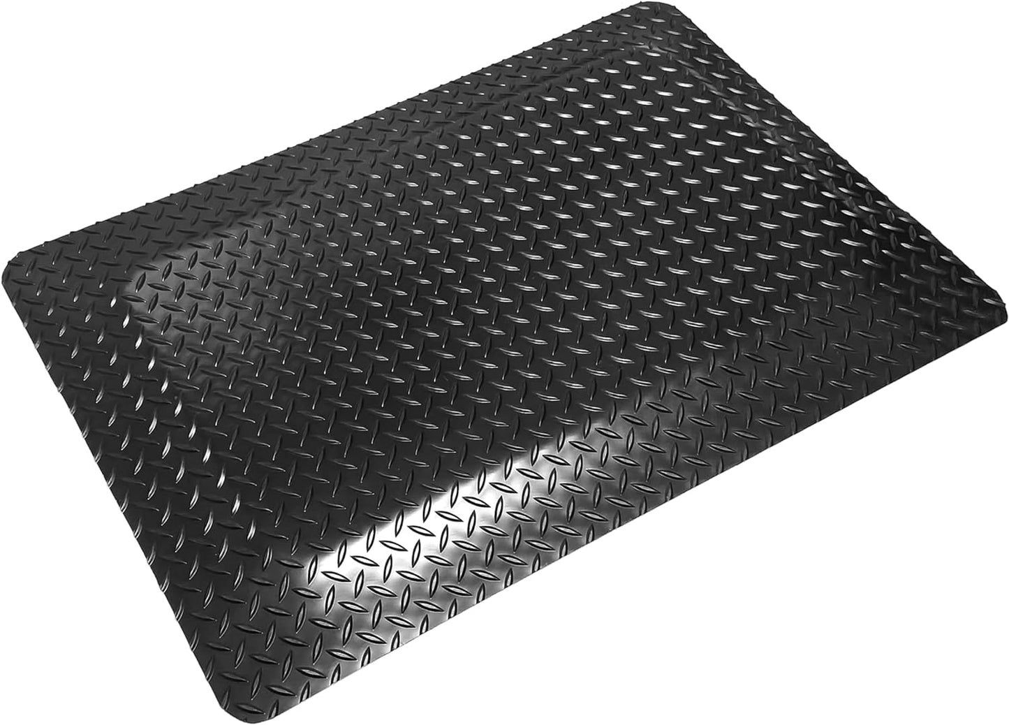 Rhino Mats, American Classic Diamond Anti-Fatigue Mats, Industrial Ergonomic Comfort Standing Mat for Work, Home, Garage, Office, Kitchen or Anywhere (Black 1" Thick, 4 FT. x 8 FT.)
