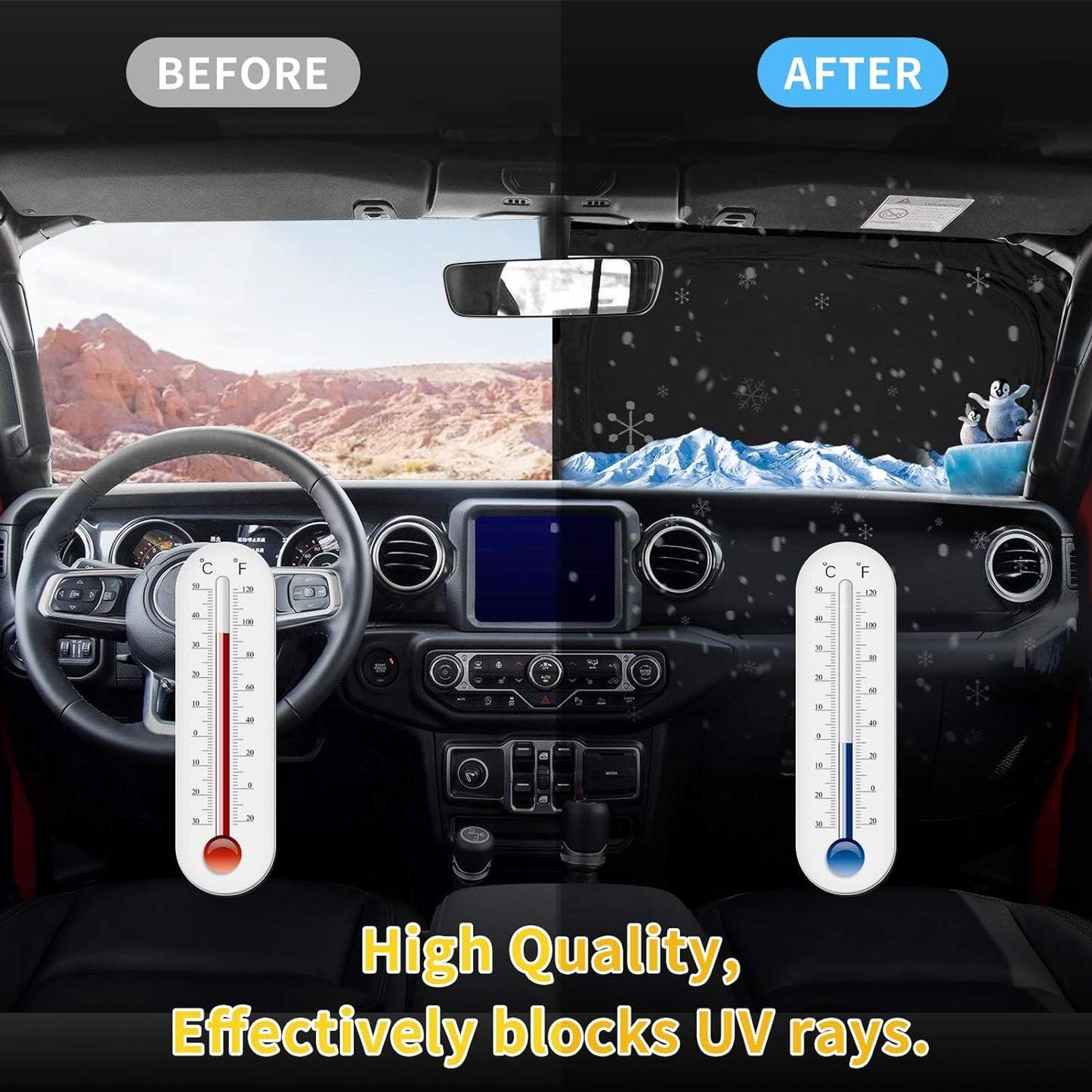 Sun Shade Sunshade for Hyundai Elantra 2021-2024 2025 2026 Windshield Cover, 4-Layer Front Window Shade Custom fit Elantra Sun Visor 240T Retractable Shade Blocks UV Rays Cooler Car Accessorie