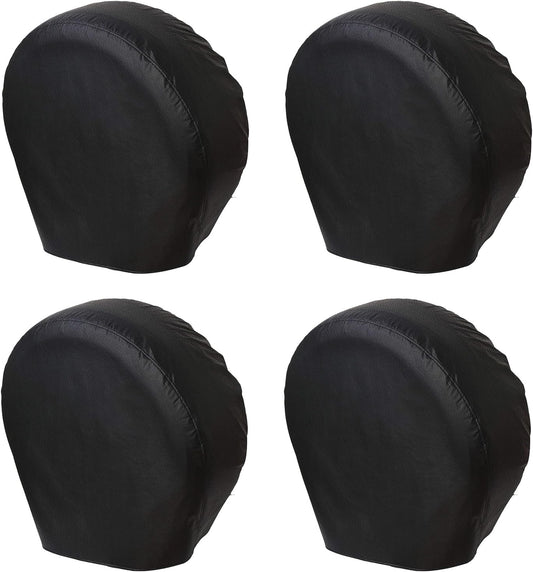 Tire Covers 4 Pack, Waterproof Thickening Tire Wheel Protector for Truck, SUV, Trailer, Camper, RV, Universal Fits Tire Diameters 30-32 inches, Black