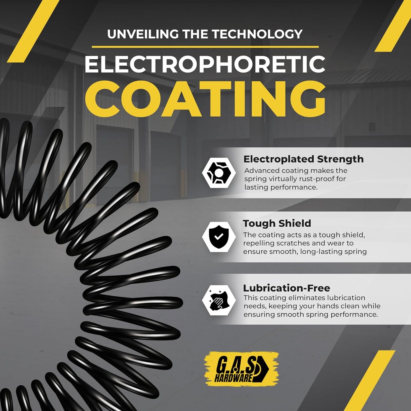 Garage Door Torsion Spring 207x1.75x23 Includes 1” Steel Bearing, Gloves, Manual, and Winding Bars for Right Side of Garage Door Precision E-Coating 5-Year Warranty Min. 30,000 Cycles (Black Cone)