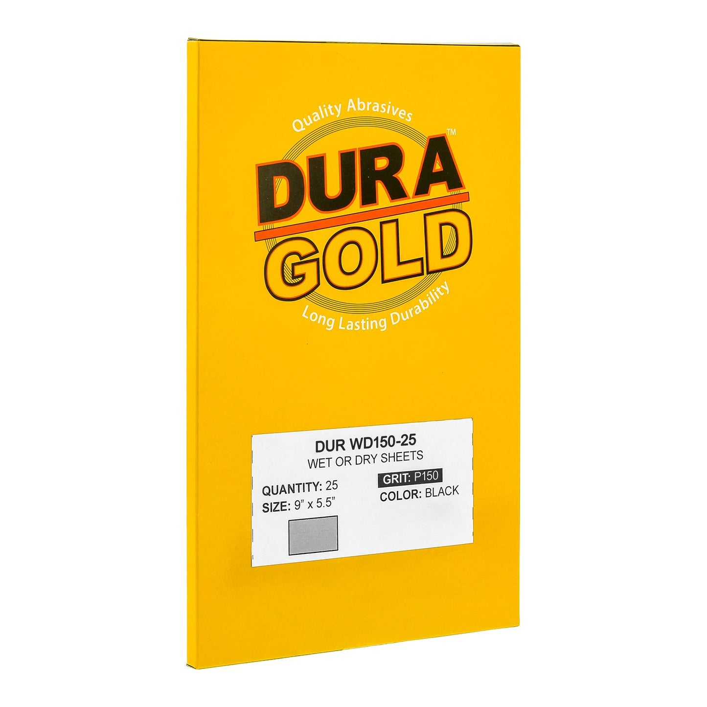 Dura-Gold Premium 150 Grit Wet or Dry Sandpaper Sheets, 5-1/2" x 9", Box of 25 - Coarse-Cut Sanding, Detailing, Polishing Automotive, Woodworking Wood Furniture, Metal Finishing Hand Sand Block Sander