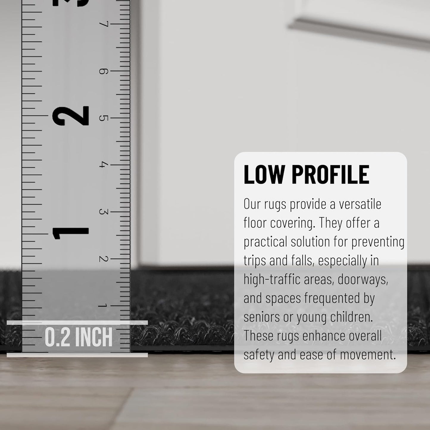 Ottomanson 2'7" x 40' Hallway Runner with Scraper Pile - Extra Durable Non-Slip Rug Mat for Indoor & Outdoor Use - Ideal for Kitchen, Entryway & Garage - High-Traffic Carpet, Black