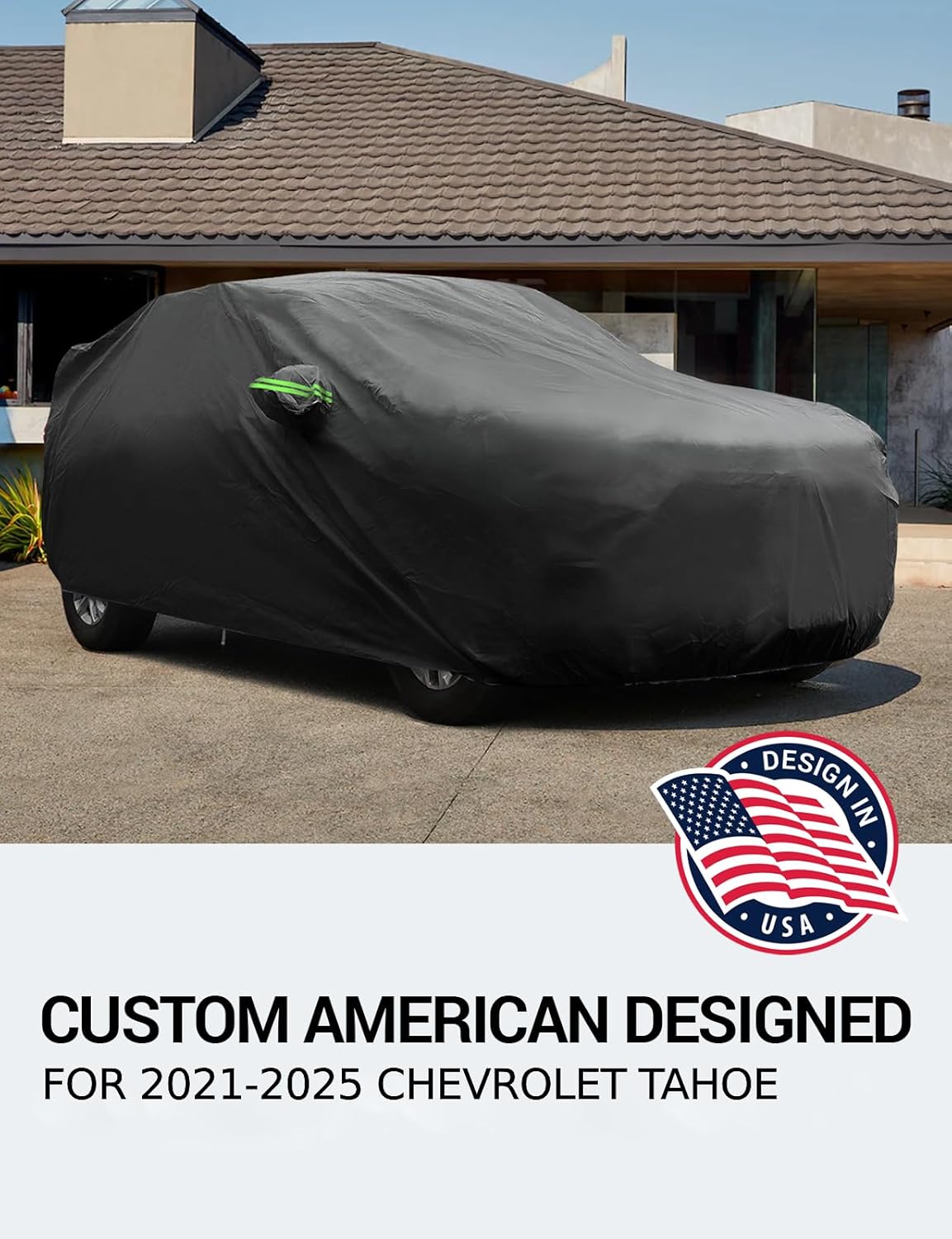Proadsy 2025 Upgrade Car Cover Compatible with Chevrolet Tahoe 2021-2024 2025 Windproof All Weather Waterproof Sun Rain UV Dust Snow Protection Outdoor Covers
