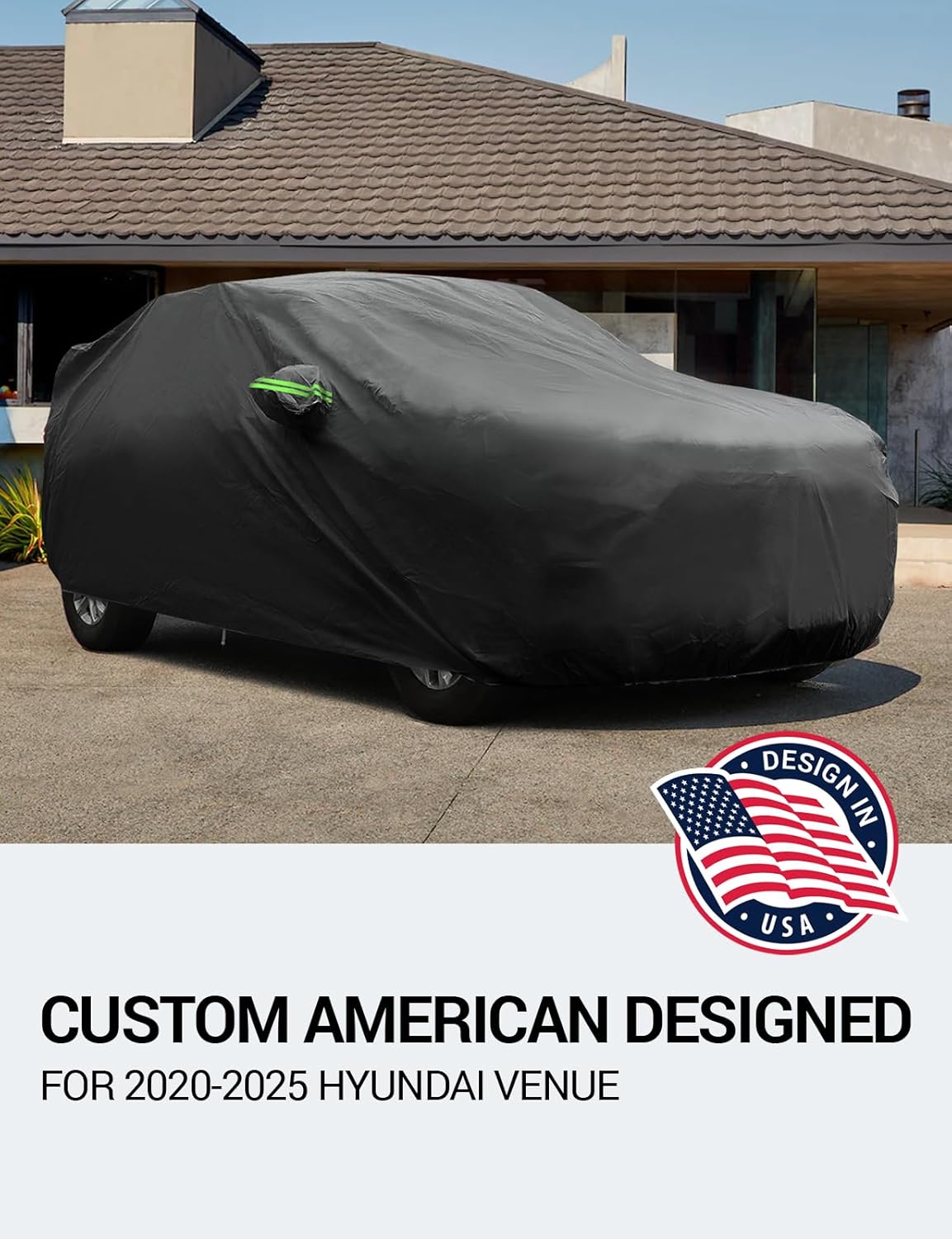 Proadsy 2025 Upgrade Car Cover Custom Fit for Hyundai Venue 2020-2025, Waterproof All Weather for Automobiles, Full Exterior Cover Rain Snow Sun Protector Indoor Outdoor Car Cover